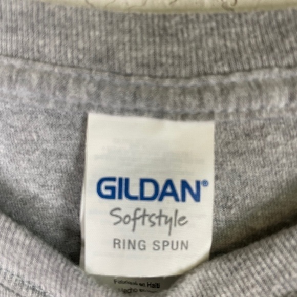 MAMA Graffic Tee Heather Grey with Navy Floral Print - Picture 2 of 5